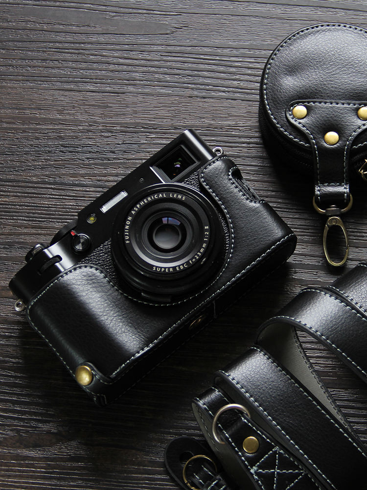 เหมาะสําหรับเคสกล้อง Fuji X100VI รุ่นที่หกชุดครึ่ง x100v เคสป้องกันฐานหนัง X100F เคสหนังย้อนยุค