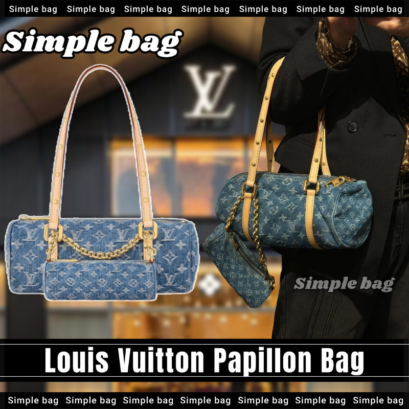 หลุยส์วิตตองLouis Vuitton Papillon bag LV กระเป๋า กระเป๋าสะพายเดี่ยว #Simple bag