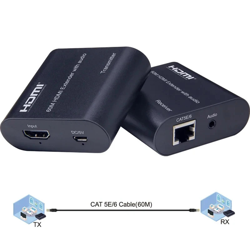 4K 120m HDMI Extender Vs 1080p 60m Audio Video Converter Over Rj45 Cat5e Cat6 EthernetสําหรับPS4 PCแ