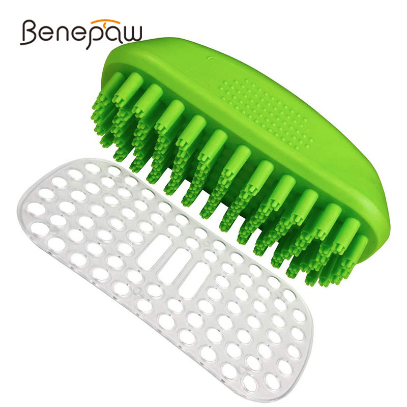 Benepaw แปรงยางอาบน้ํา ขนแปรงนุ่ม 4 จุด ตามหลักสรีรศาสตร์ ทําความสะอาดง่าย สําหรับสัตว์เลี้ยง สุนัข แมว