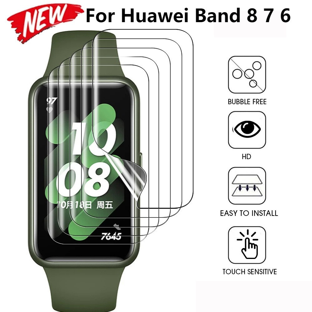 ฟิล์มไฮโดรเจลนิ่ม กันรอยหน้าจอ สําหรับ Huawei Band 8 7 6 Honor Band 6 Smartwatch 5 ชิ้น