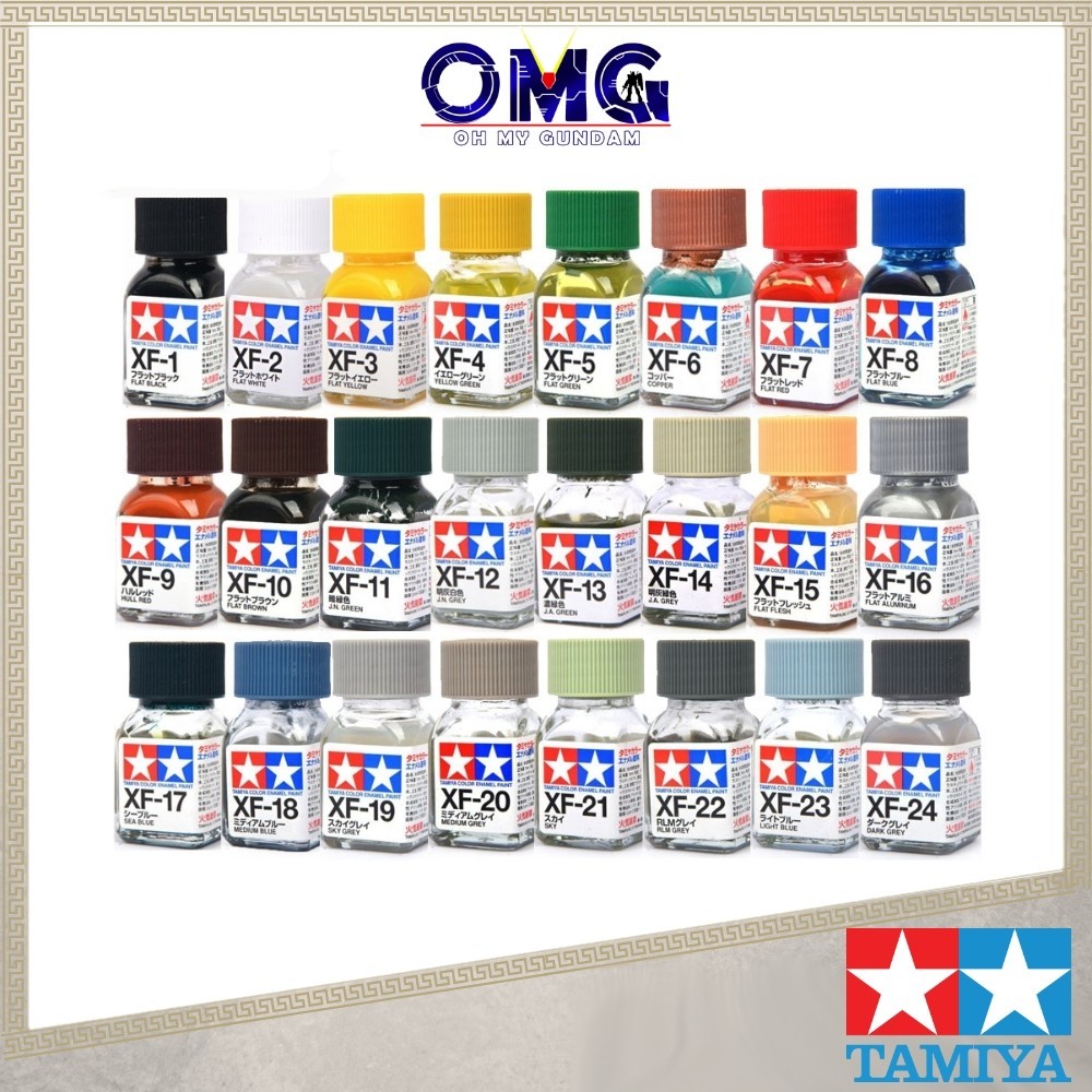 Tamiya สีเคลือบ Flat Series XF1 - XF28 Tamiya สีสี Matt Color Matte Gundam Colours Airbrush XF สีอาย