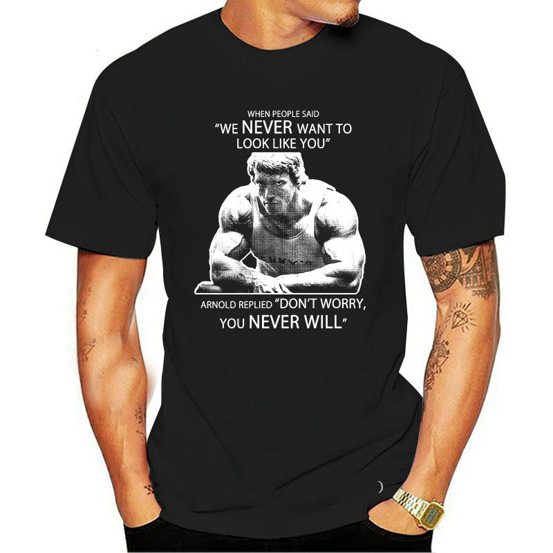 เสื้อยืดแขนสั้น คอกลม พิมพ์ลาย Arnold Schwarzenegger Mr Olympia สีขาว แฟชั่นสําหรับผู้ชาย