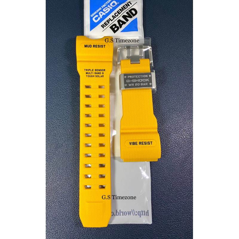 สายนาฬิกาข้อมือ Casio G-Shock แบบเปลี่ยน สีเหลือง สําหรับ Mudmaster GWG-1000-1A9