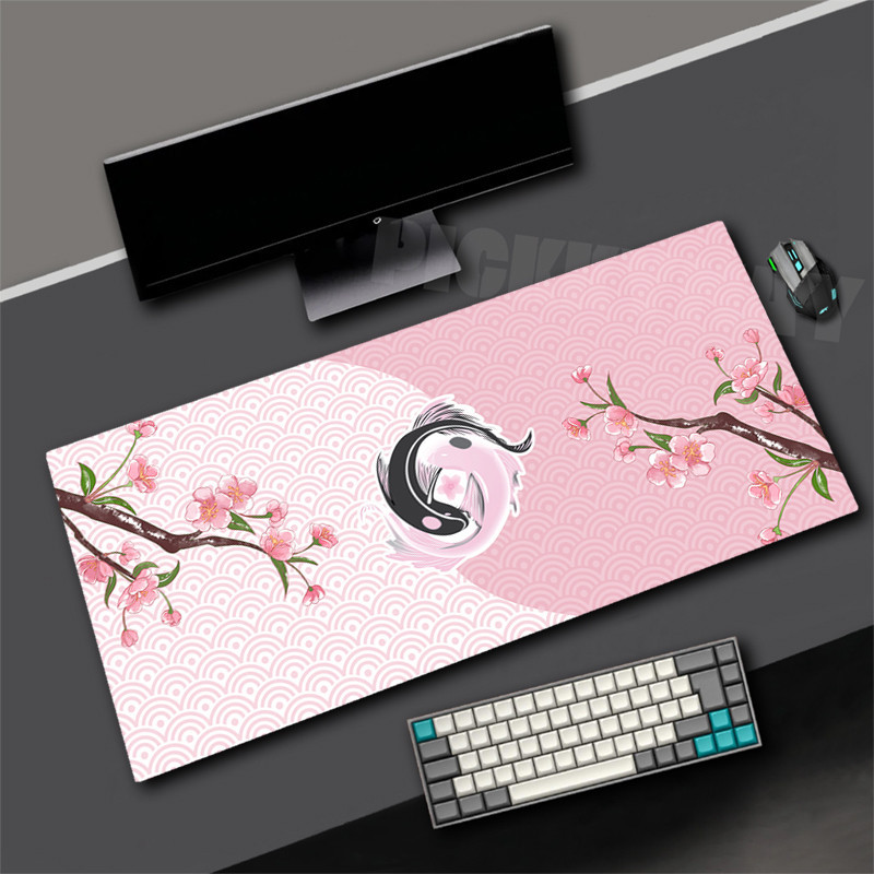 ขนาดใหญ่สีชมพูปลา Mousepad สําหรับ PC ขนาดใหญ่เสื่อคอมพิวเตอร์ 1000x500 มม.โต๊ะ HD พิมพ์ Mousepads คีย์บอร์ดยางกันลื่น