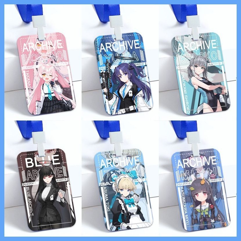 ♞กระเป๋าใส่บัตร บัตรเครดิต ลายรถบัส Takanashi Hoshino Sunaokami Shiroko Sorasaki Hina Izayoi Nonomi สีฟ้า สีขาว สําหรับนักเรียน