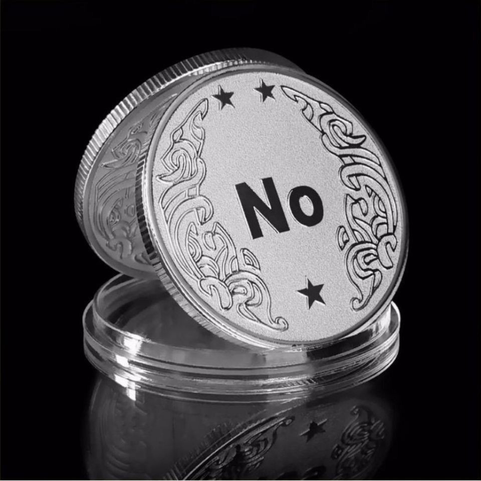 ♞Moonlight Silver Decision Coin Collect Wishing Lucky Commemorative Coin YES NO Good Luck Coin