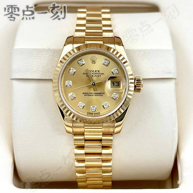 Rolex Rolex นาฬิกาผู้หญิง 18K Gold Diary เครื่องจักรอัตโนมัติ179178