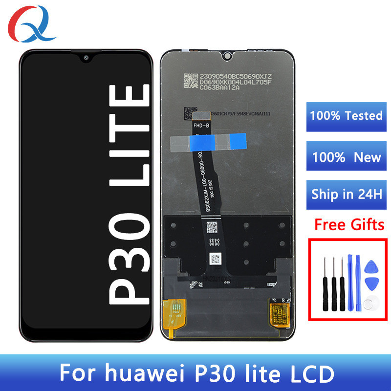 หน้าจอ LCD แบบสัมผัสสำหรับ P30ไลท์สำหรับโทรศัพท์มือถืออะไหล่ชุดประกอบดิจิไทเซอร์สำหรับ Huawei P30 Li