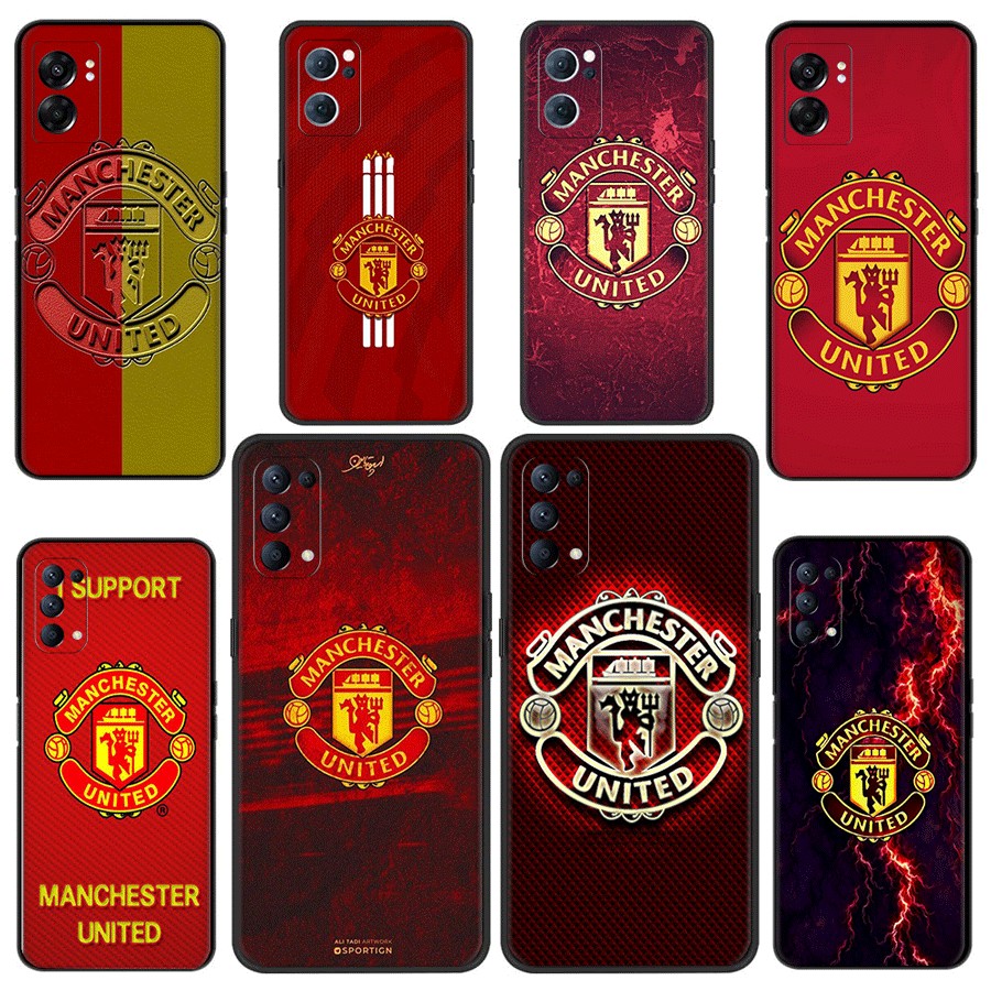 เคสโทรศัพท์มือถือ TPU ลาย Manchester United สีดํา สําหรับ OPPO A96 5G A95 4G A78 5G A58 4G A78 4G A38 4G A18 4G