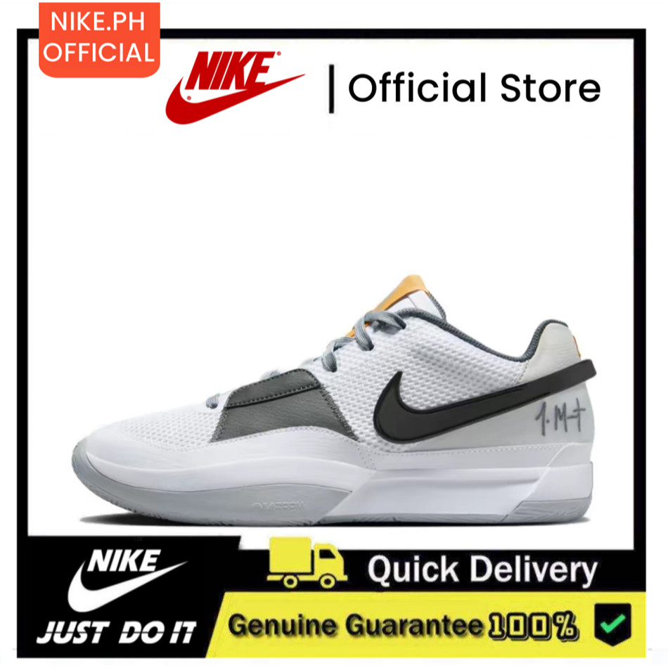 ♞【100%Original】Nike Ja 1 White Low Top Sports For Men Basketball Shoes DR8786-100 CV