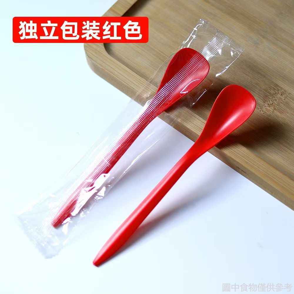 บรรจุภัณฑ์ส่วนบุคคล Mixue Ice City ช้อนสไตล์เดียวกัน ช้อนแบบใช้แล้วทิ้ง ช้อนไอศกรีมหนา ช้อนพุดดิ้ง ข