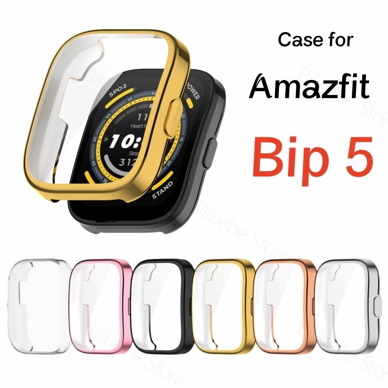 เคสซิลิโคนนิ่ม กระจก สําหรับ Xiaomi Huami Amazfit Bip 5 Smart Watchband Screen Protector Cover for Amazfit Bip5