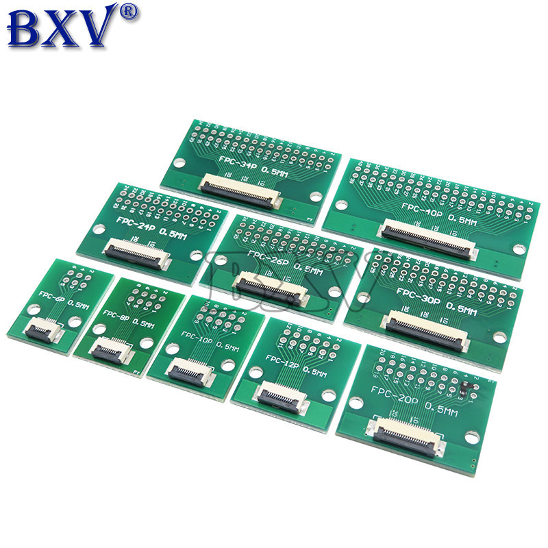Fpc FFC บอร์ดแปลง PCB 0.5 มม. 1.0 มม. 6P~60P 6 8 10 20 24 26 30 34 40 50 60 P สําหรับถ่ายโอนสายเคเบิล DIY
