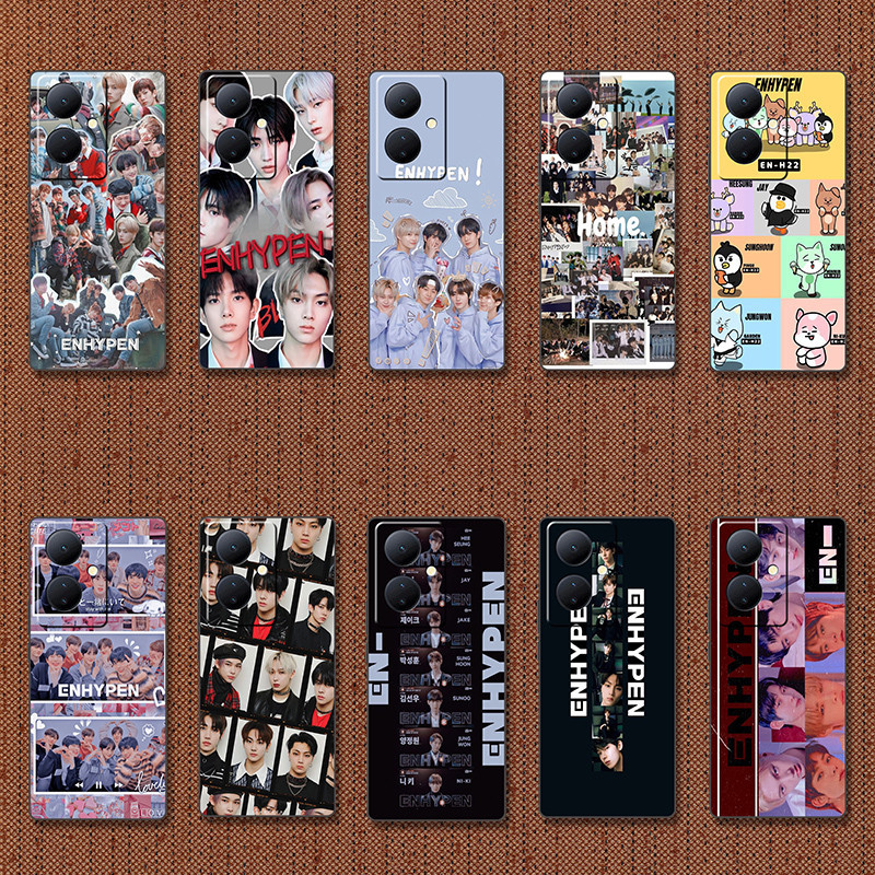 สําหรับ Vivo Y78 5G Y78 PLUS ENHYPEN เคสโทรศัพท์สีดํานุ่ม