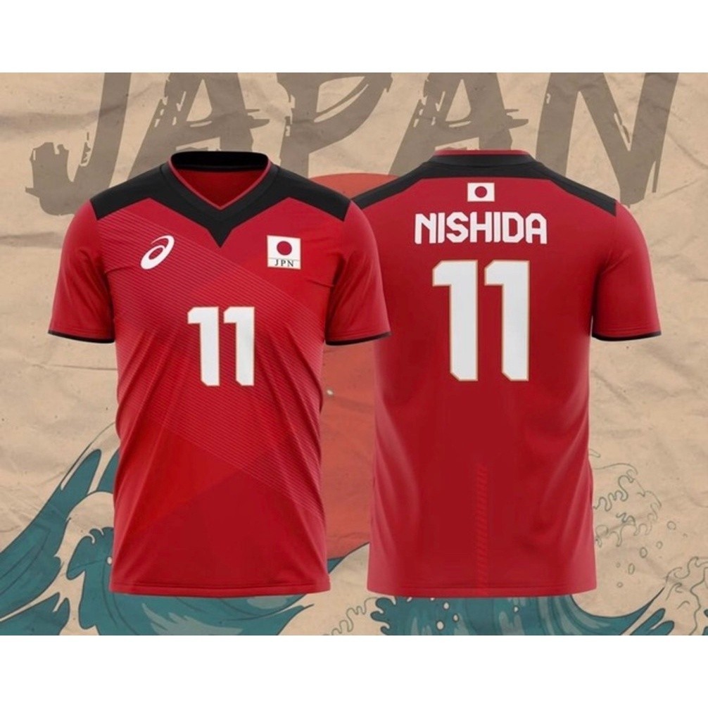 (Miss Fafa)Japan National Volleyball Team Jersey 2020 โตเกียวโอลิมปิกเสื้อยืดปรับแต่งชื่อ 1