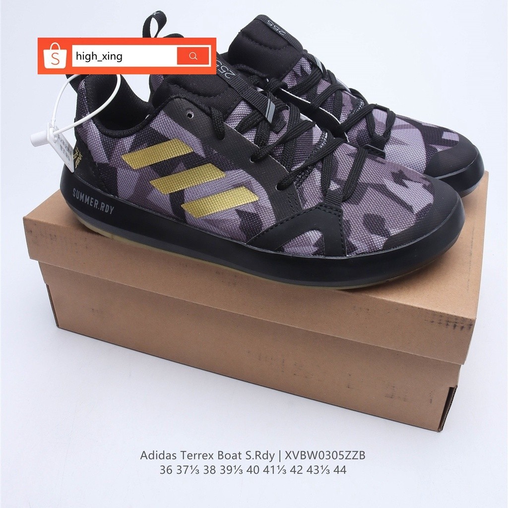 100% Original Adidas Terrex CC Boat Black Gold Casual Sneakers Shoes For Women &amp; Men