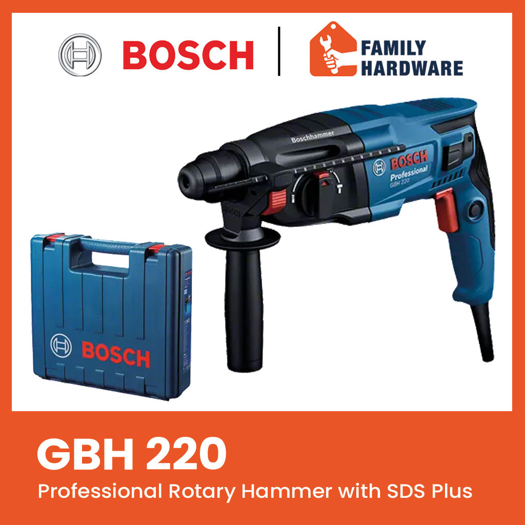 BOSCH GBH 220 สว่านโรตารี่มืออาชีพพร้อมสว่านไฟฟ้า SDS Plus Smaller GBH220