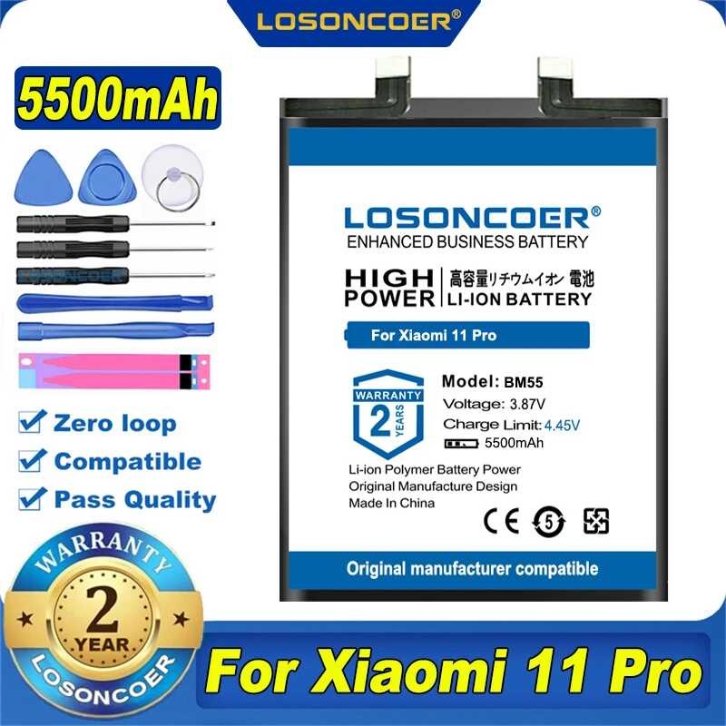 ❥ 100% Original Losoncoer แบตเตอรี่5200-5500Mah Bm4x Bm55ใหม่สำหรับ Xiaomi