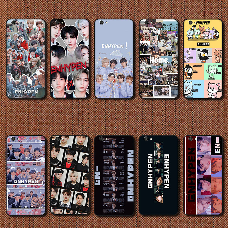 สําหรับ Vivo Y53 Y55s Y55 4G 2017 ENHYPEN เคสโทรศัพท์สีดําแบบนุ่ม