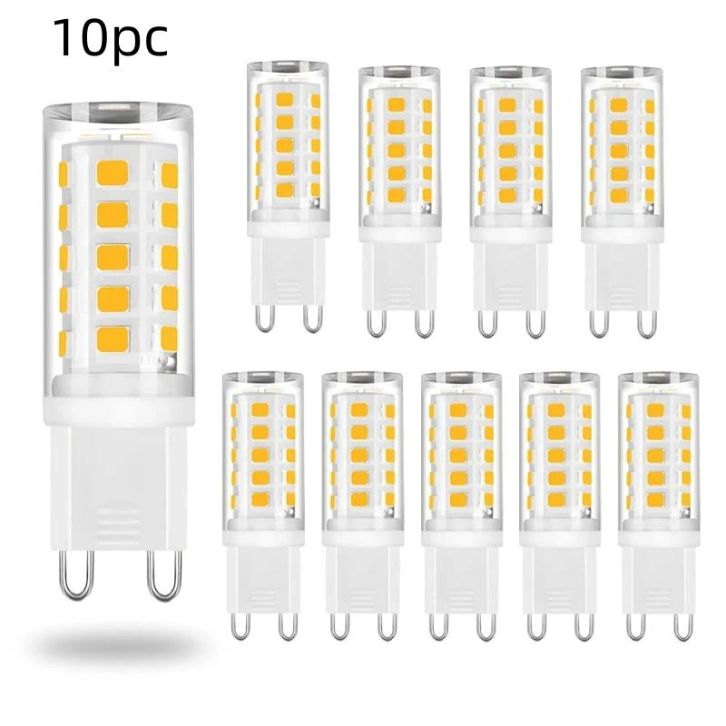 หลอดไฟสปอตไลท์เซรามิค G9 LED AC220V 5W SMD2835 สีขาวอบอุ่น เย็น แบบเปลี่ยน 10 ชิ้น
