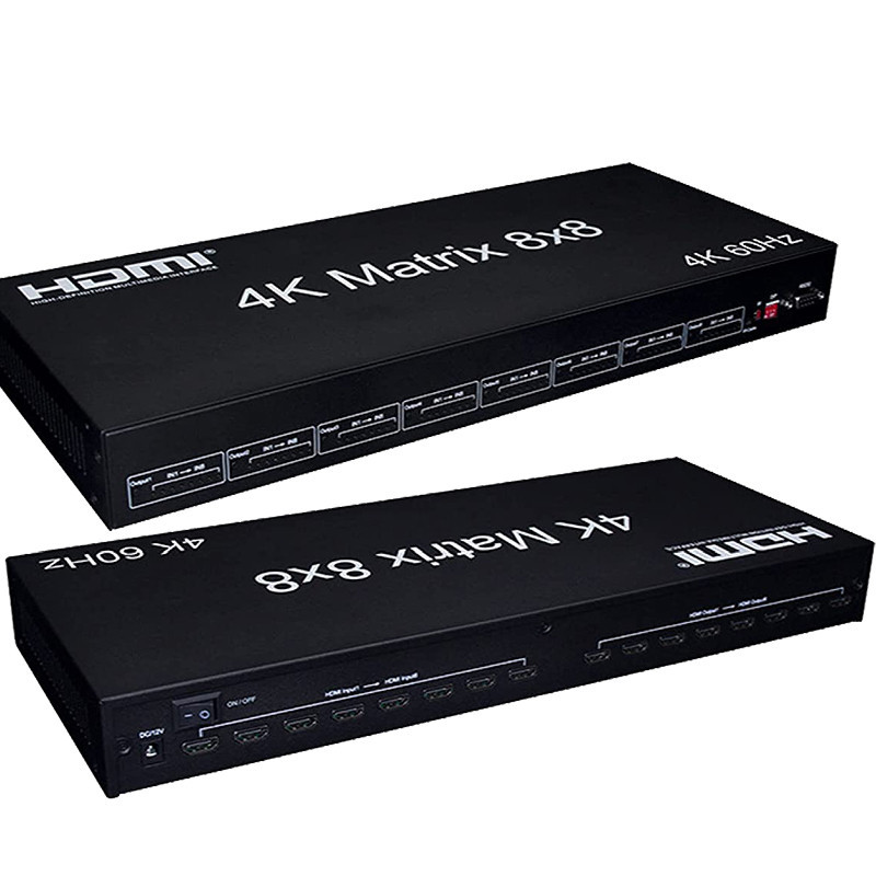 4k 60Hz 8x8 HDMI Matrix Switcher 8 in 8 out HDMI Video Matrix Switch Splitter Converter สําหรับ PS4 แล็ปท็อป PC TV HDTV หลายจอภาพ