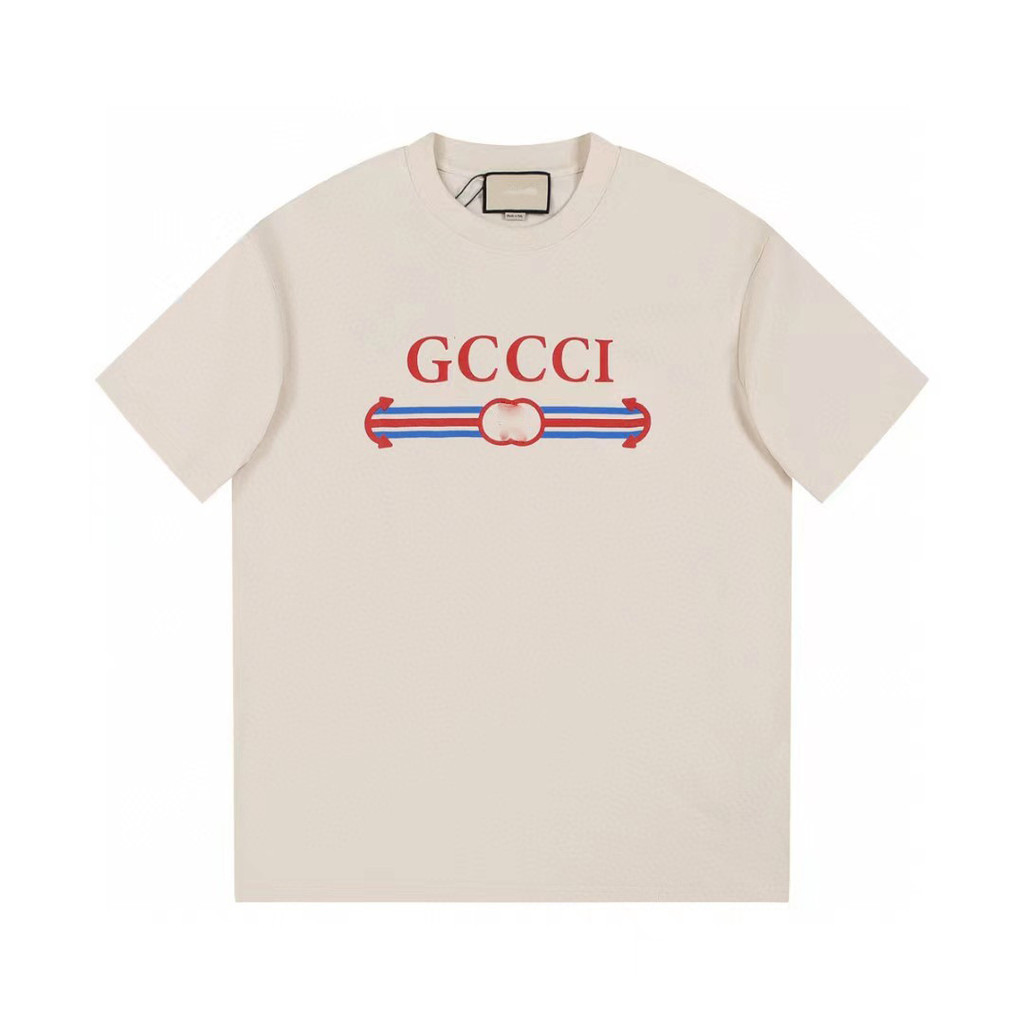 GUCC* Spring and Summer Simplicity Series Short Sleeve Classic Letter Pattern PrintingTShirt All-Ma