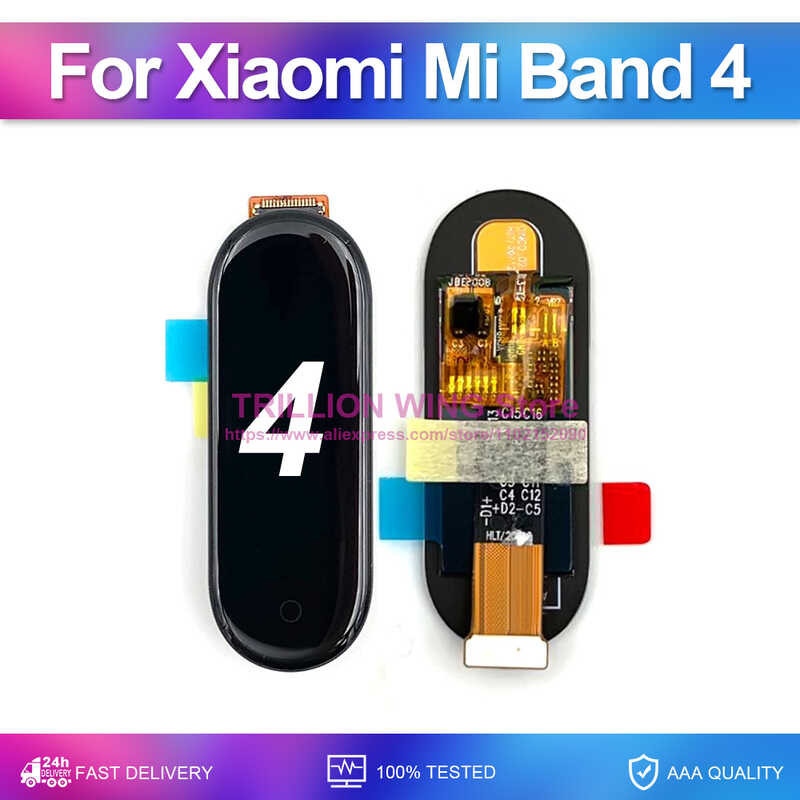 สำหรับ Xiaomi Mi Band 4 5 6 7 Pro สายรัดข้อมืออัจฉริยะหน้าจอแอลซีดีสำหรับเปลี่ยนนาฬิกาของแท้ AMOLED NO NFC