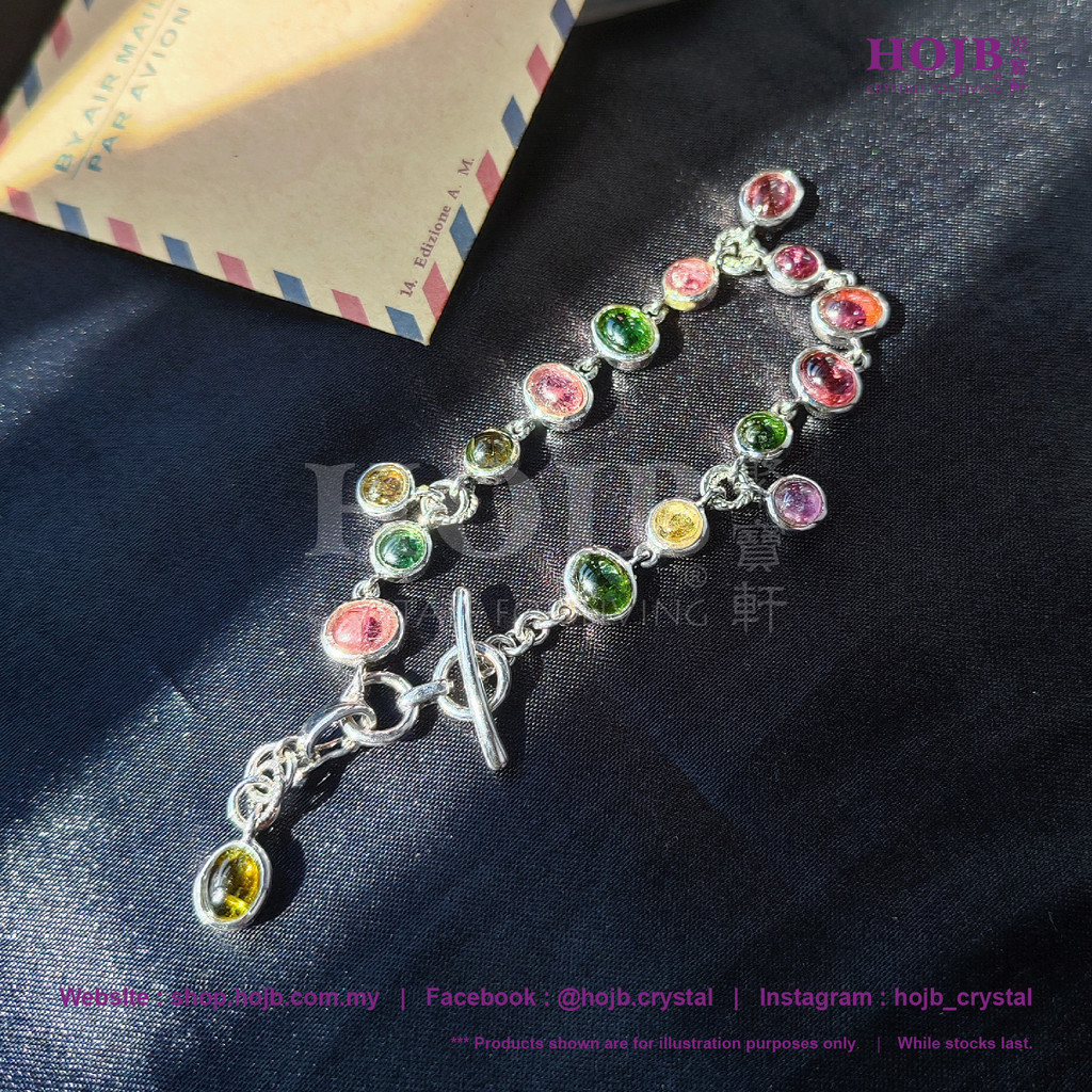 Hojb ทัวร์มาลีนหลายสีบราซิลคุณภาพสูง 6A S925 7x9 มม./6 มม.Jubaoxuan ทัวร์มาลีนหลากสีคุณภาพสูง (Tour