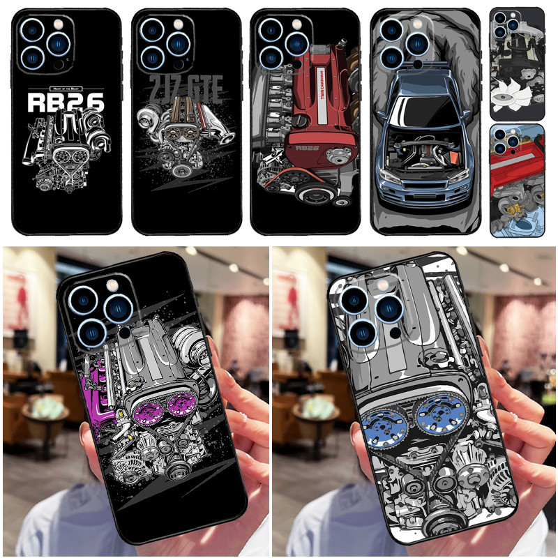 เคสโทรศัพท์มือถือ แบบนิ่ม ลาย Jdm Car Rb26 สําหรับ Iphone 15 11 13 12 Mini 14 Pro Max Xs X Xr Se 2020 2022 7 8 Plus 6