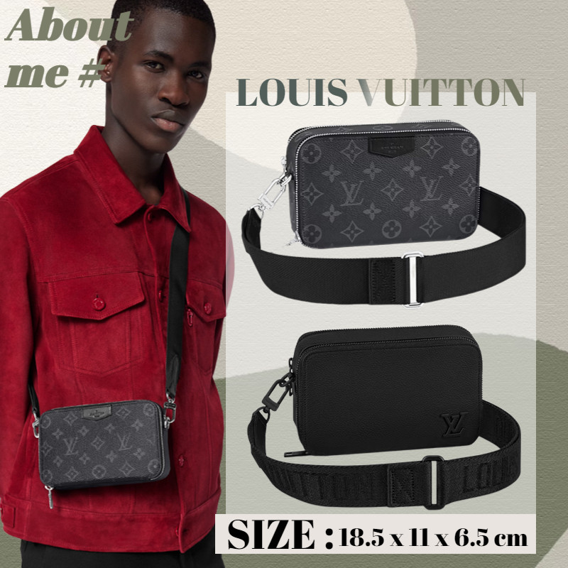 ♞,♘,♙หลุยส์วิตตอง Louis Vuitton Alpha Wearable Wallet Men's Crossbody Classic Bestseller Men's Box