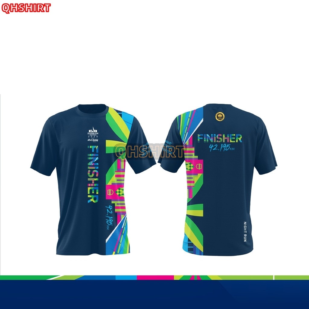 "เสื้อ Finisher งานวิ่ง ”บุรีรัมย์ มาราธอน 2568 เสื้อทีมยูนิเซ็กซ์ เสื้อวิ่งขนาดใหญ่พิเศษ ะบายอากาศ แห้งเร็ว สวมใส่สบาย  "
