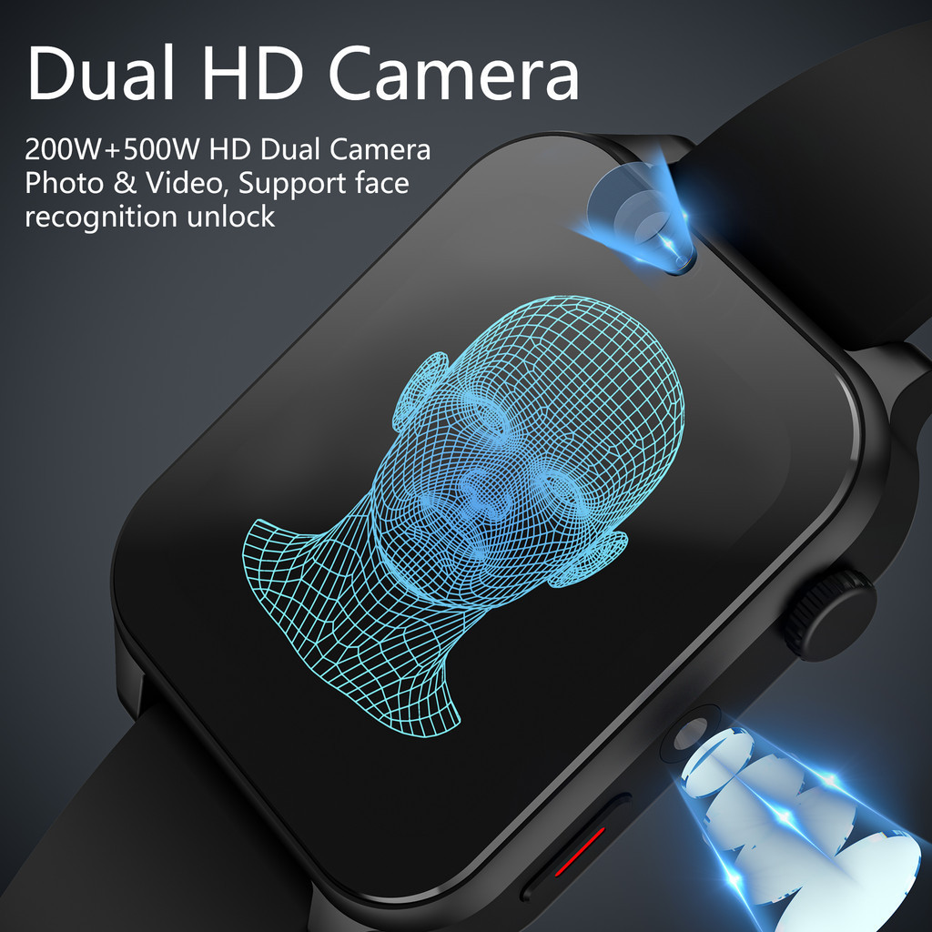 4G Internet Smart Watch Phone with SIM Card 4GB 64GB GPS Dual Camera Face Recognition Google P_WPz