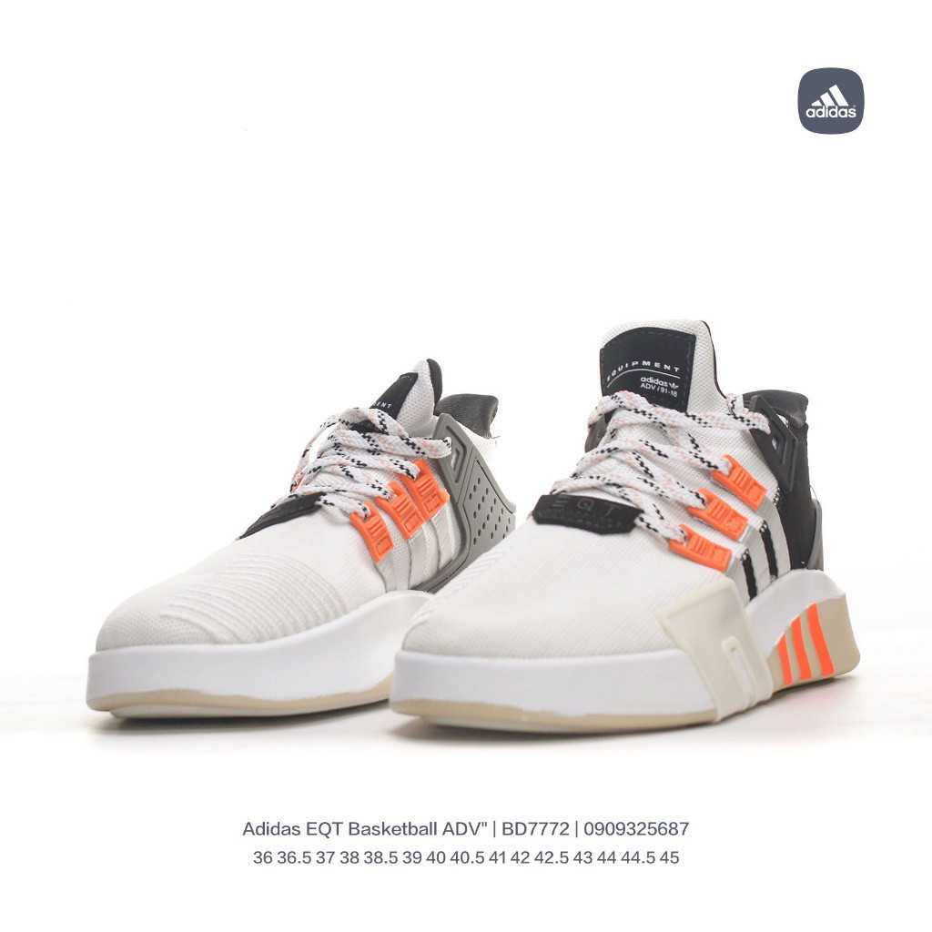 Adidas Clover EQT Basketball ADV "White/Black" รองเท้าวิ่ง แขนสั้น ผ้าถัก สําหรับผู้หญิง
