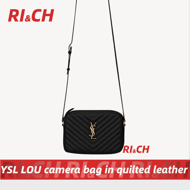 Yves Saint Laurent YSL LOU camera bag in quilted leather Shoulder Bags กระเป๋าสะพาย #Rich ราคาถูกที