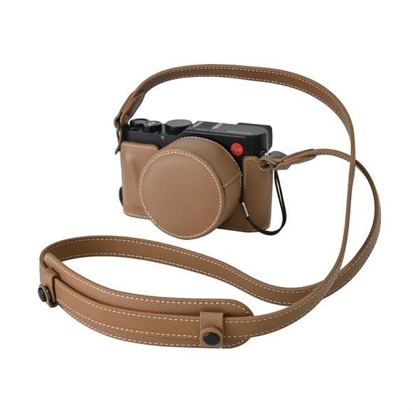 เหมาะสําหรับ Leica D-LUX8 กล้องหนังกรณีป้องกันกรณี, D-Lux8 ฐานครึ่งแพ็คแบบพกพาสายคล้องไหล่