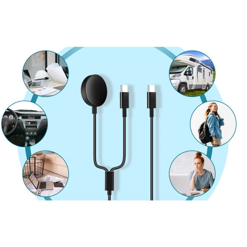 Usb C Charger สําหรับ Samsung Galaxy Watch 7 40 มม.44 มม. FE Ultra 2 in 1 ประเภท C USB สาย 3.94 fit สําหรับ Galaxy Watch 5 Pro/5/4 /4 คลาสสิก Galaxy S22/21