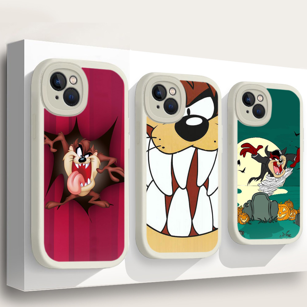สําหรับ iPhone 11 12 13 14 15 Pro Max ซิลิโคนเหลว TPU soft Case C164 Looney Tunes Tasmanian Devil