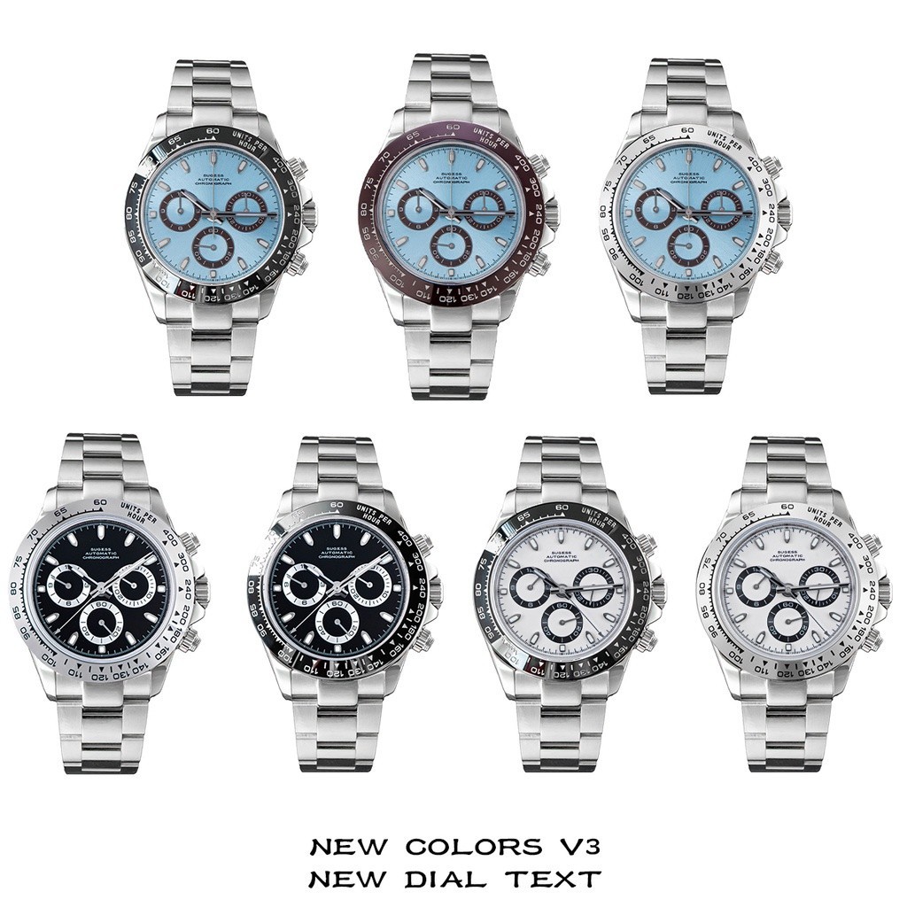 Sugess Panda V3 7750 Movement Automatic Mechanical Chronograph Wristwatch Waterproof Diving Men Wat