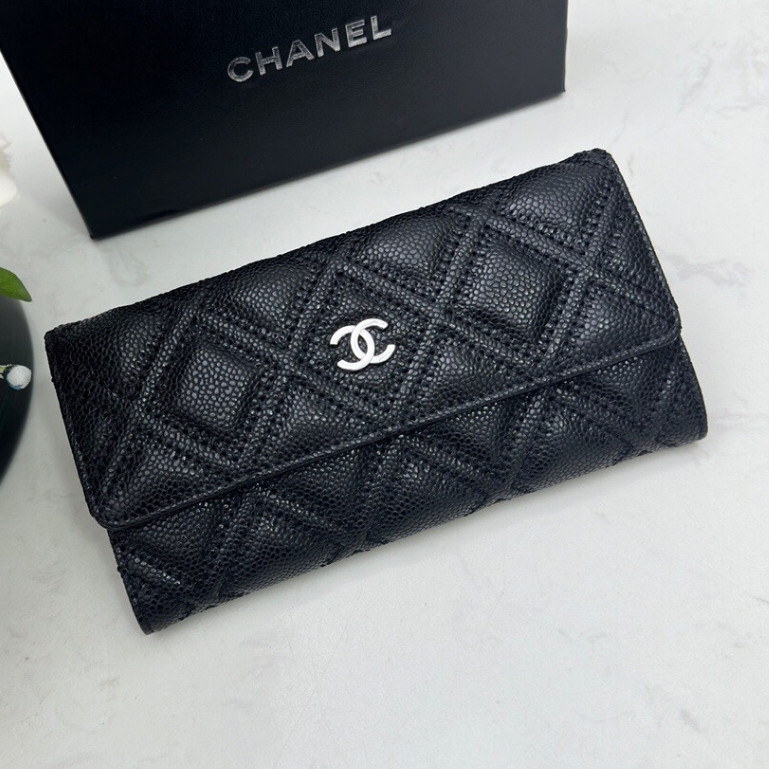 Chanel กระเป๋าสตางค์ใบยาว กระเป๋าอเนกประสงค์ สําหรับผู้หญิง