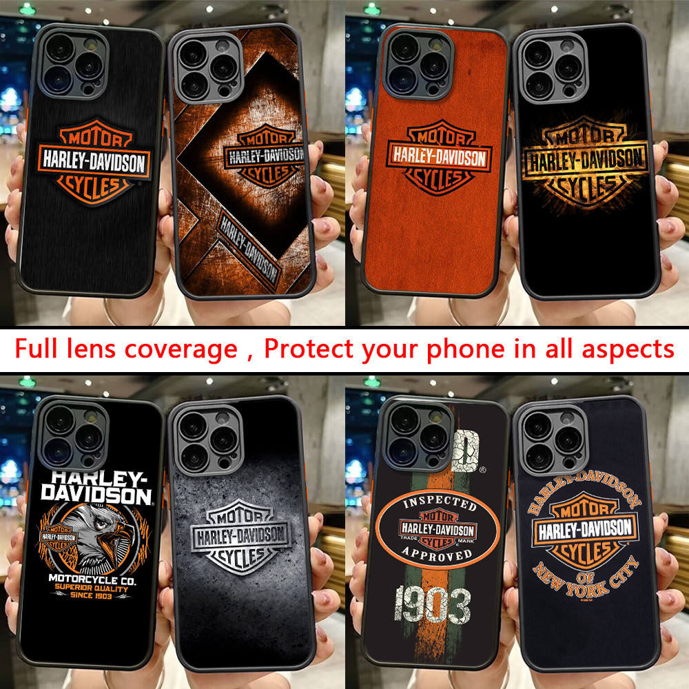 เคสมือถือ แบบนิ่ม ลายสัญลักษณ์ Harley davidson R44 สําหรับ iPhone 12 13 Pro Max