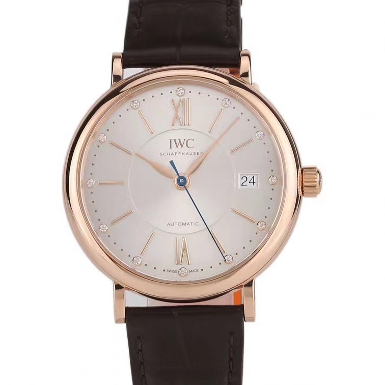 Iwc IWC IWC นาฬิกาผู้หญิง Botao Fino Series 18k Rose Gold นาฬิกากลไกอัตโนมัติสุภาพสตรี IW458116