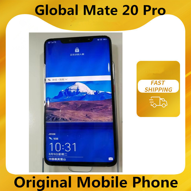 International รุ่น Huawei Mate 20 Pro Lya-L29โทรศัพท์มือถือ Kirin 980 NFC หน้าจอลายนิ้วมือ6gb RAM 128Gb ROM 40.0Mp Ip68