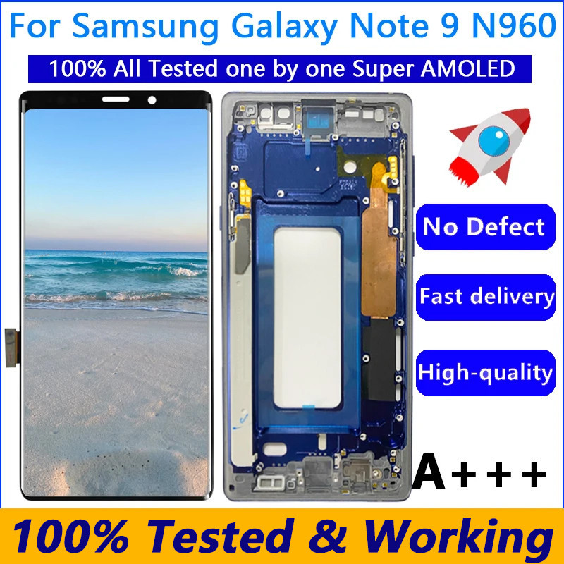 จอ ขนาด6.4นิ้ว N960u N9600 AMOLED สำหรับ Samsung Galaxy Note 9 N960f