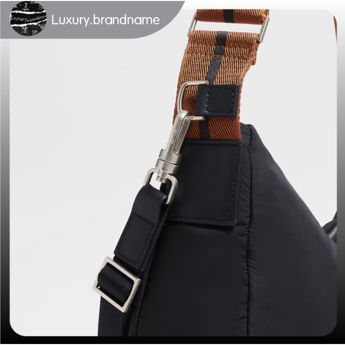 ZEGNA BLACK TECHNICAL FABRIC HOBO PANORAMA MINI BAG