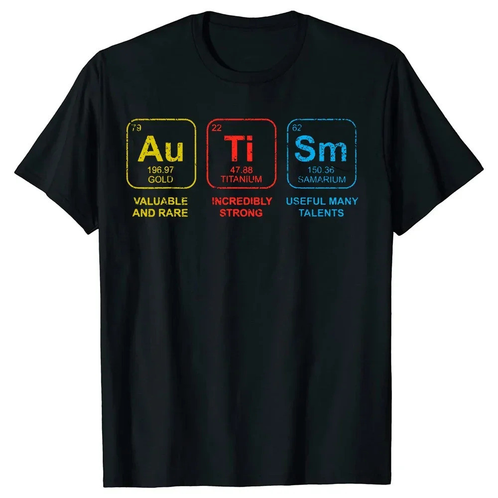 เสื้อยืดแขนสั้น พิมพ์ลายกราฟฟิค Autism Awareness Periodic สไตล์สตรีท เหมาะกับของขวัญวันเกิด แฟชั่นฤดูร้อน สําหรับผู้ชาย – โปรปัง
