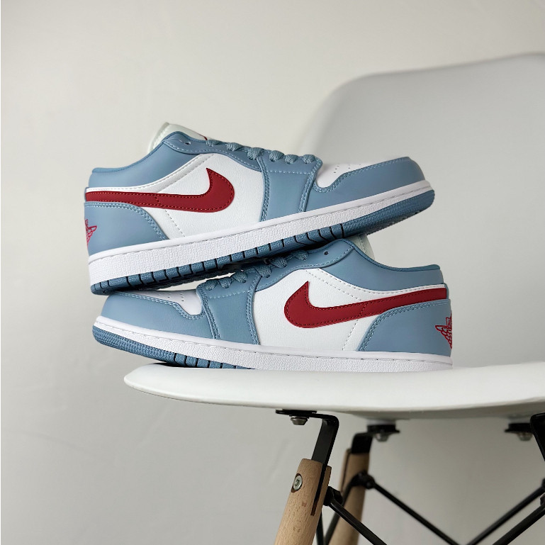 Nike Air Jordan 1 Low cut Basketball Shoes Casual Sneakers For Men Women Blue-White-Red