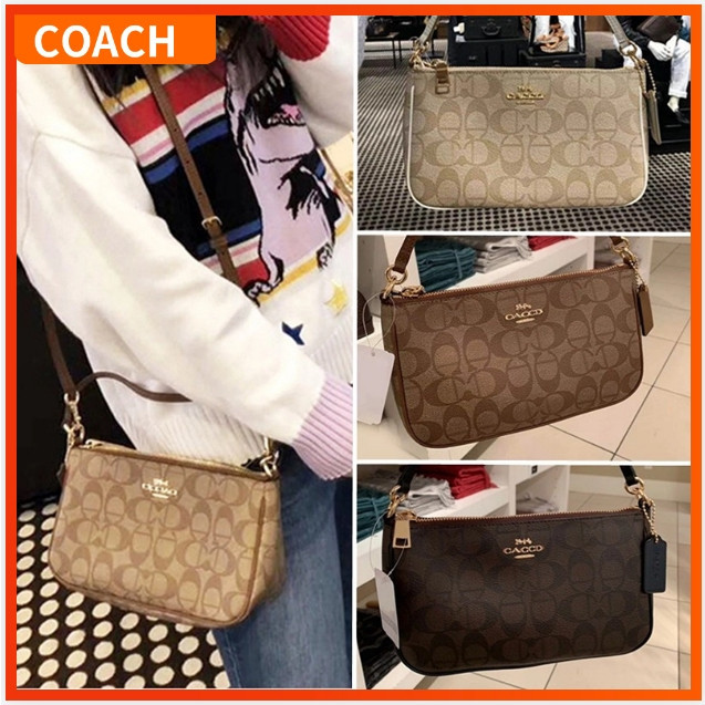 ♞พร้อมส่ง【กล่องใบแจ้งหนี้บัตรฟรีค่าจัดส่ง】COACH กระเป๋า กระเป๋าสะพายข้างไหล่เล็กสําหรับผู้หญิง 3667