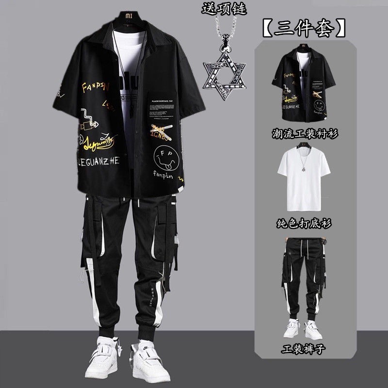 hot🔥การประกันคุณภาพ🔥 import Three Piece Men's Casual Suit Fashion Brand One Suit For Men Three-pi