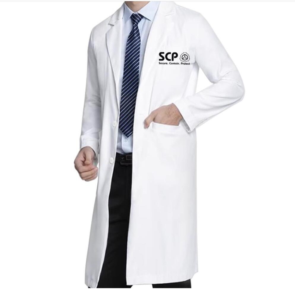 เสื้อแจ็กเก็ตยาว คอสเพลย์อนิเมะ SCP Strech Doctor สีขาว สําหรับผู้ชาย และผู้หญิง